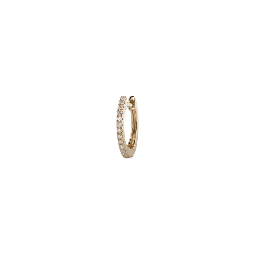 Jacquie Aiche Fine Jewelry Pave Diamond Mini Hoop Earring $530 YELLOW GOLD New